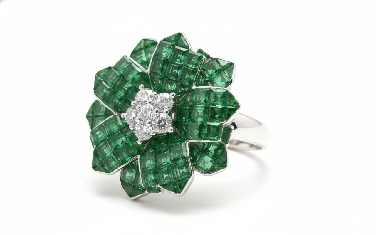 Emerald Bloom Ring - Image 3