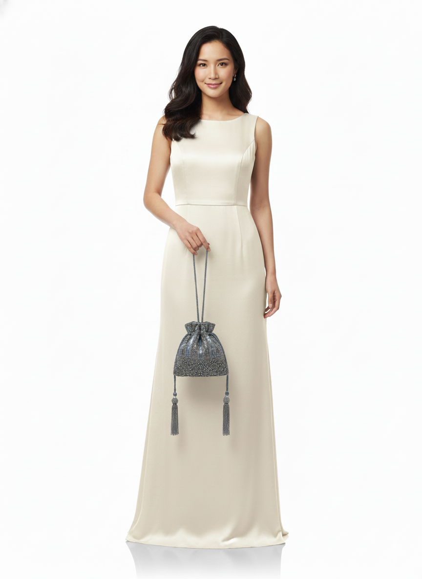 Silver Dusk Embellished Potli Bag - Image 4