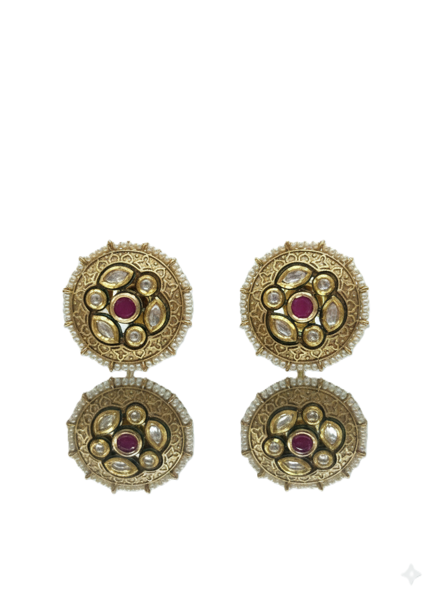 Polki Ruby Studs - Image 3
