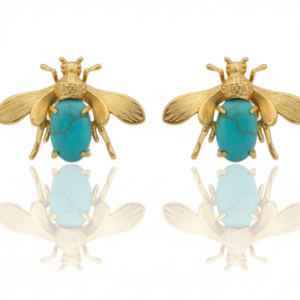 Turquoise Bee Studs
