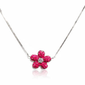 Pink Floral Pendant Necklace