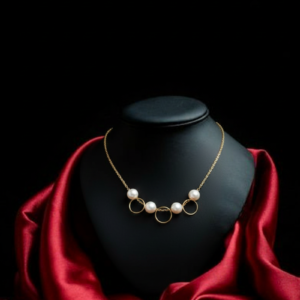 Elegant Pearl & Gold Hoop Charm Necklace for Women