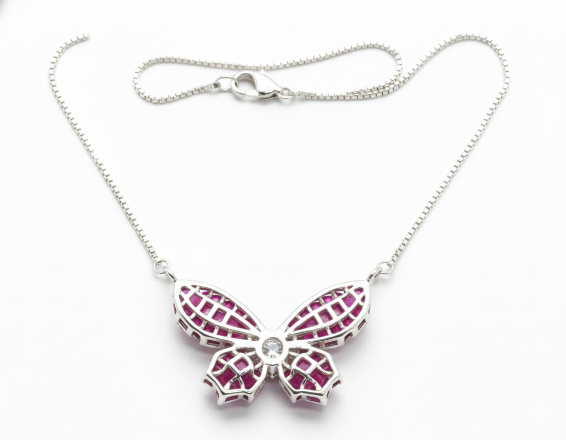 Ruby Butterfly Necklace - Image 3