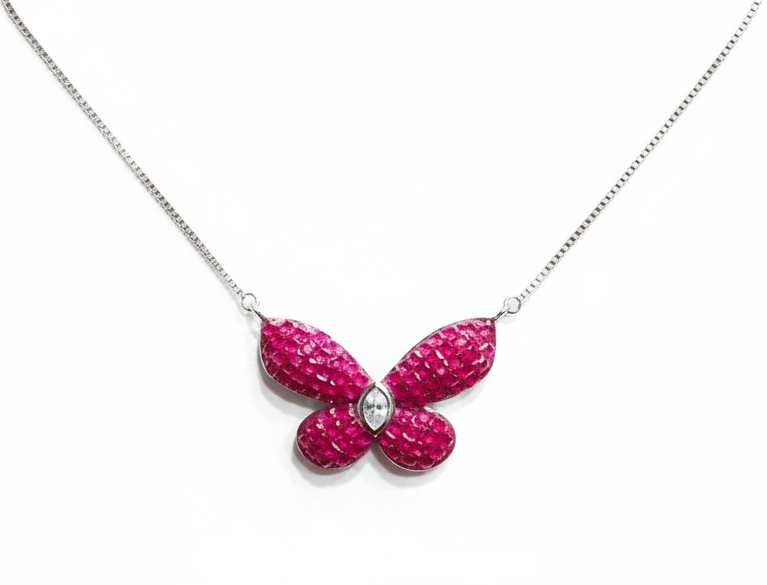 Ruby Butterfly Necklace - Image 2