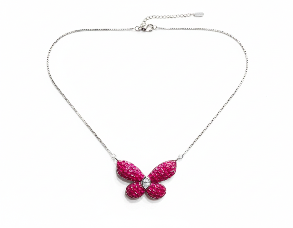 Ruby Butterfly Necklace - Image 4
