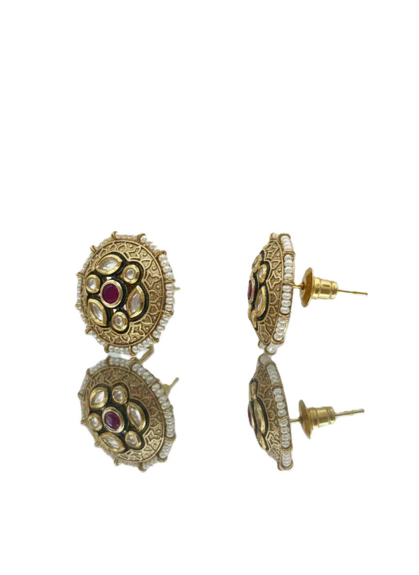 Polki Ruby Studs - Image 2