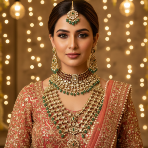 Mughal Emerald Polki Set