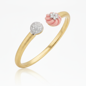 Blush Bloom Diamond Open Bangle