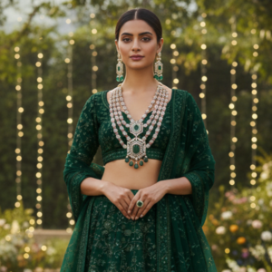 Zarqa Emerald Cascade Set