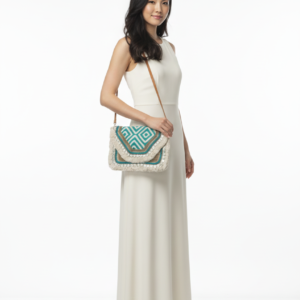 Azure Nomad Embroidered Clutch