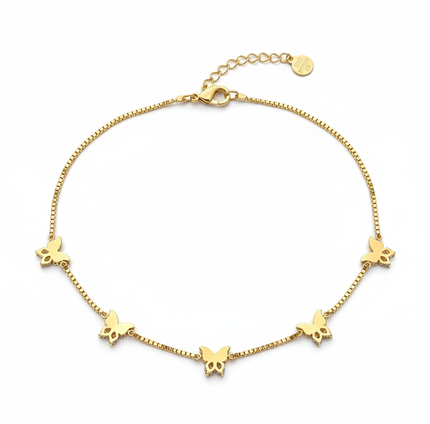 Gold Butterfly Charm Necklace - Image 3