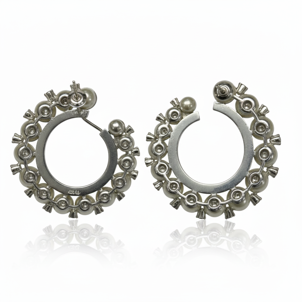 Pearl Aura Crystal Hoops - Image 3