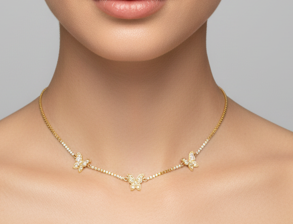 Gold Butterfly Charm Necklace - Image 5