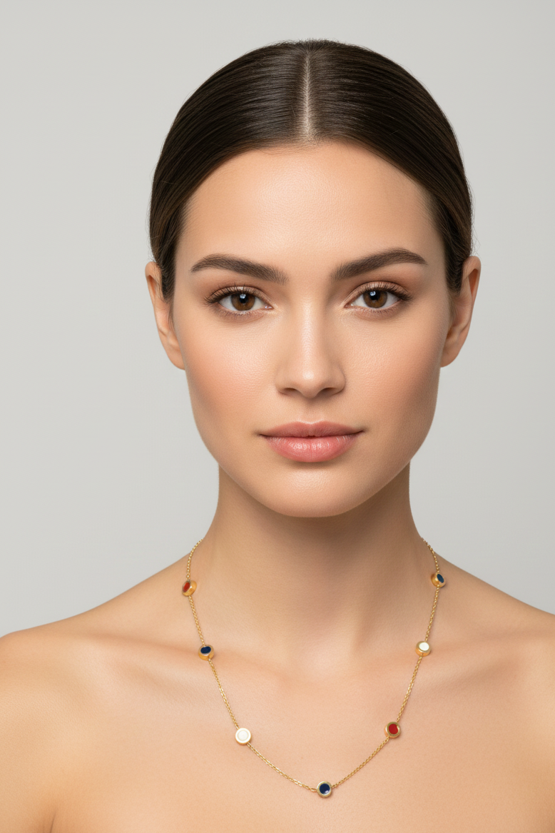 Aurora Enamel Spectrum Necklace - Image 2