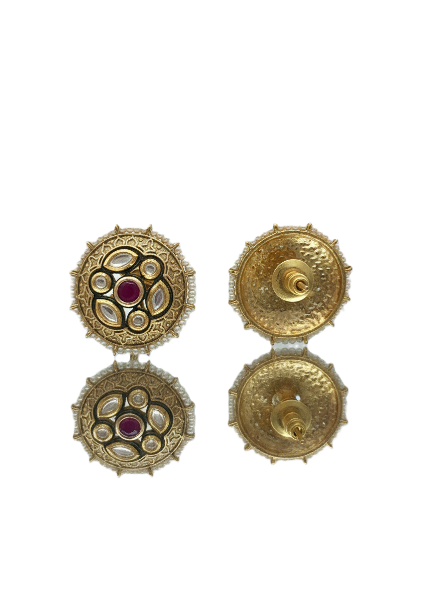 Polki Ruby Studs - Image 4