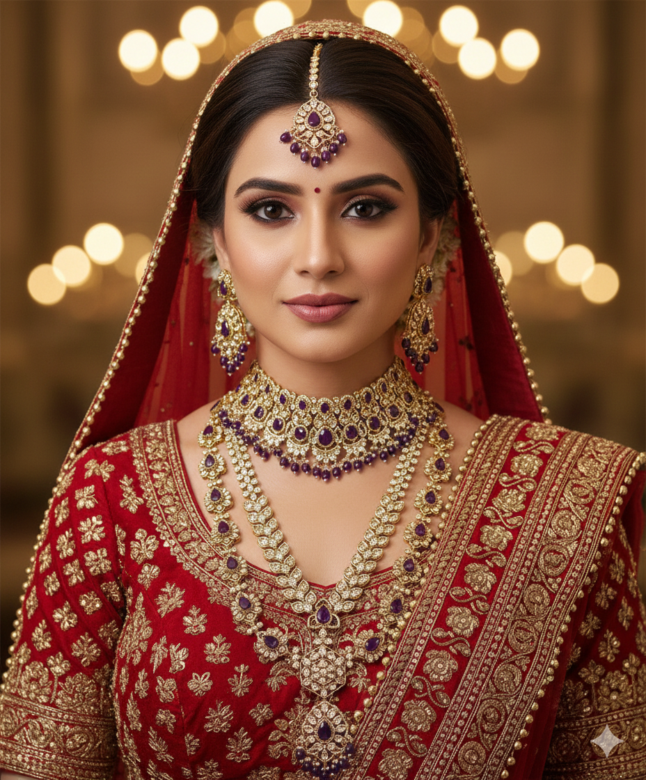 Zareen Amethyst Royale Bridal Set - Image 3