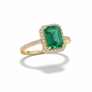 Emerald Halo Ring
