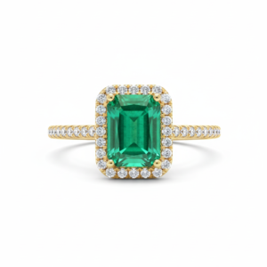 Emerald Halo Ring