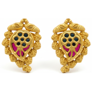 Peacock Paisley Silver Studs