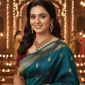 Rangrez Emerald Ruby Collar Necklace Set