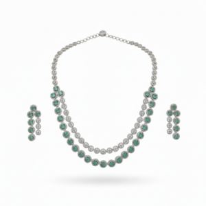 Strand Emerald and Diamond Halo Jewelry Set