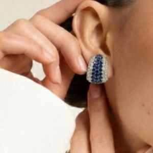 Sapphire & Diamond Pavé Hoop Earrings