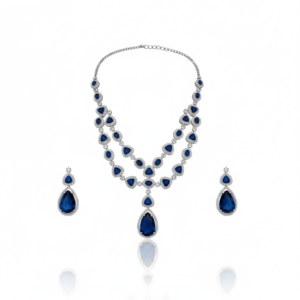 Diamond Halo Double-Layer Pendant Set