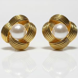 Aurelia Knot Pearl Stud Earrings