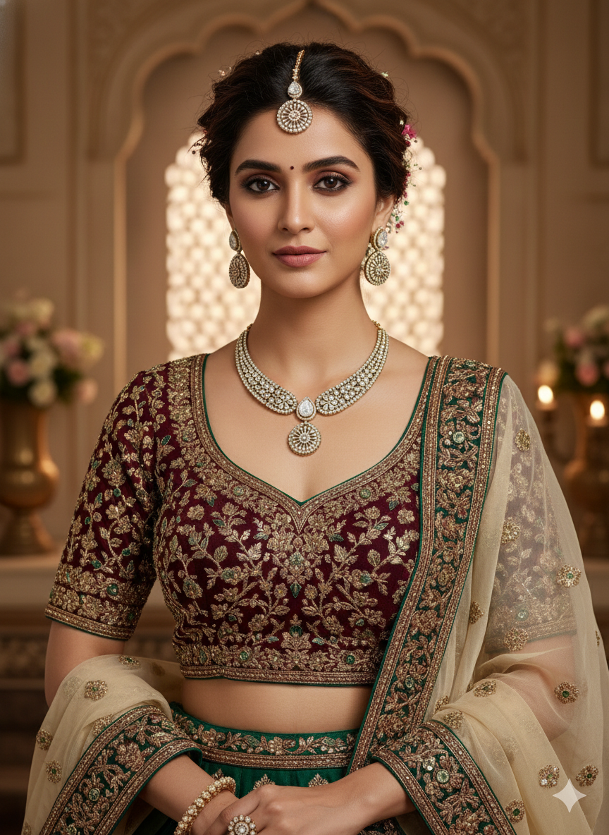 Regal Radiance Antique Necklace & Earring Set - Image 4