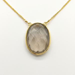 Aurora Oval Station Gold Necklace