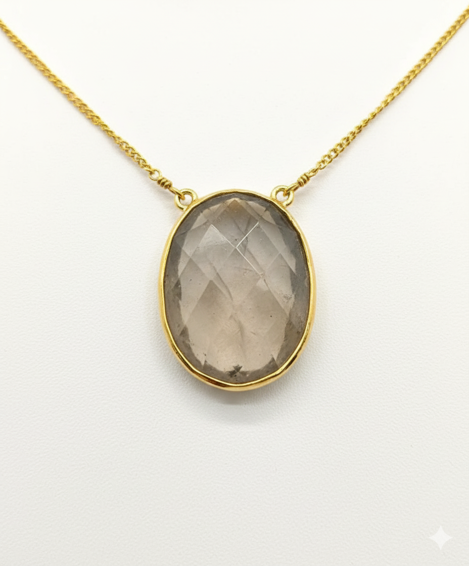 Aurora Oval Station Gold Necklace - Image 2