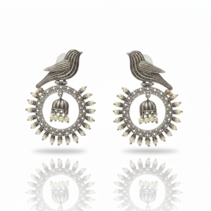 Bird Motif Jhumka Earrings