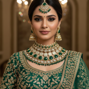 Emerald Riyasat Polki Choker Set