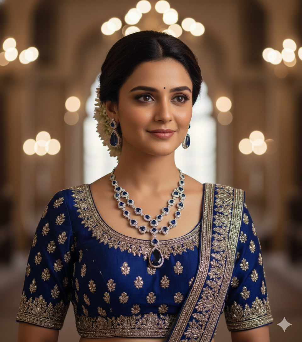 Sapphire Necklace & Earring Set - Image 2