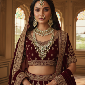 Imperial Polki Emerald Bridal Necklace Set