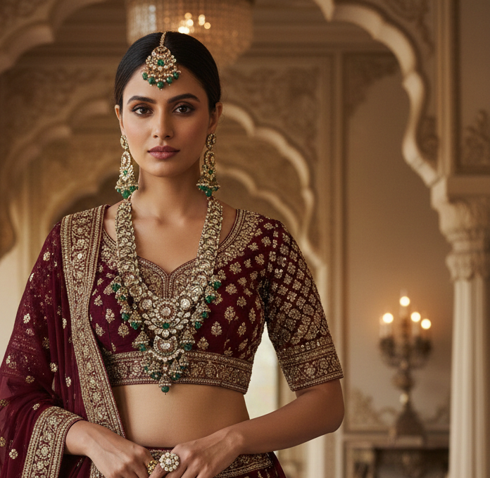 Noor-e-Zevar Polki Bridal Necklace Set - Image 2