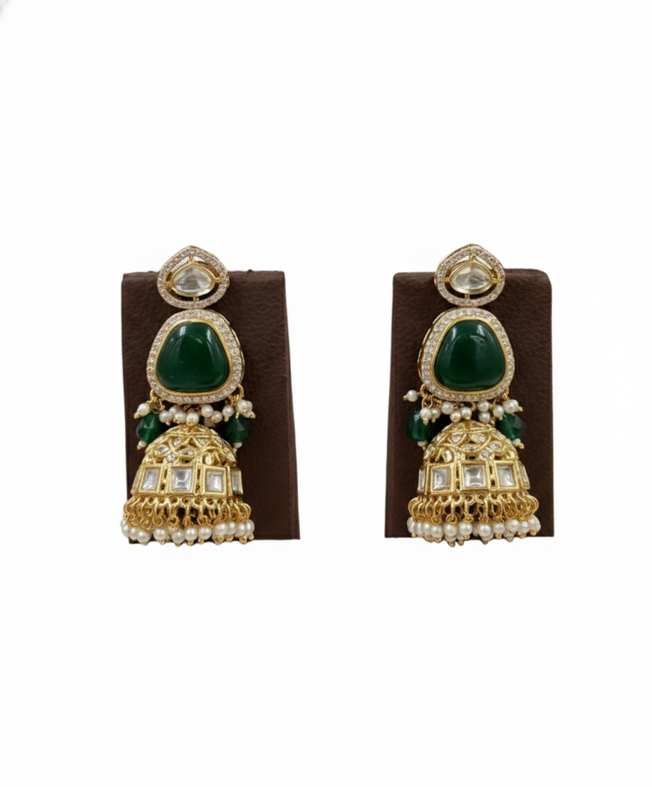 Emerald Riyasat Polki Choker Set - Image 3