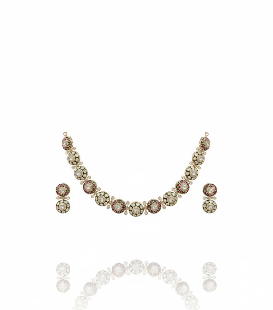 Meenakari and Kundan Choker Set - Image 2