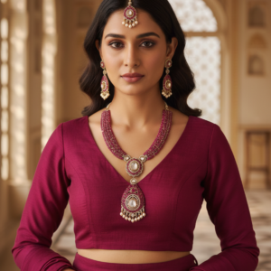 Ruhani Ruby Polki Necklace Set