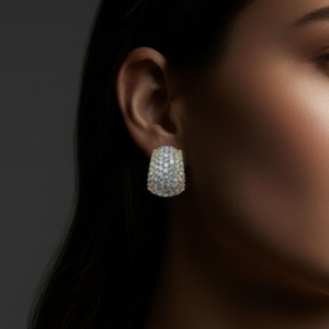 Diamond Pavé Huggie Hoop Earrings