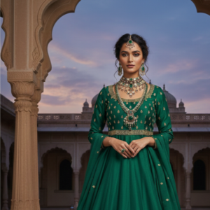Emerald Royale Polki Bridal Necklace Set