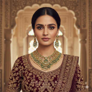 Royal Meenakari Emerald Bridal Choker Set