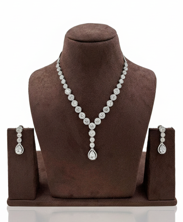 Sparkle Diamond Necklace & Earring Set