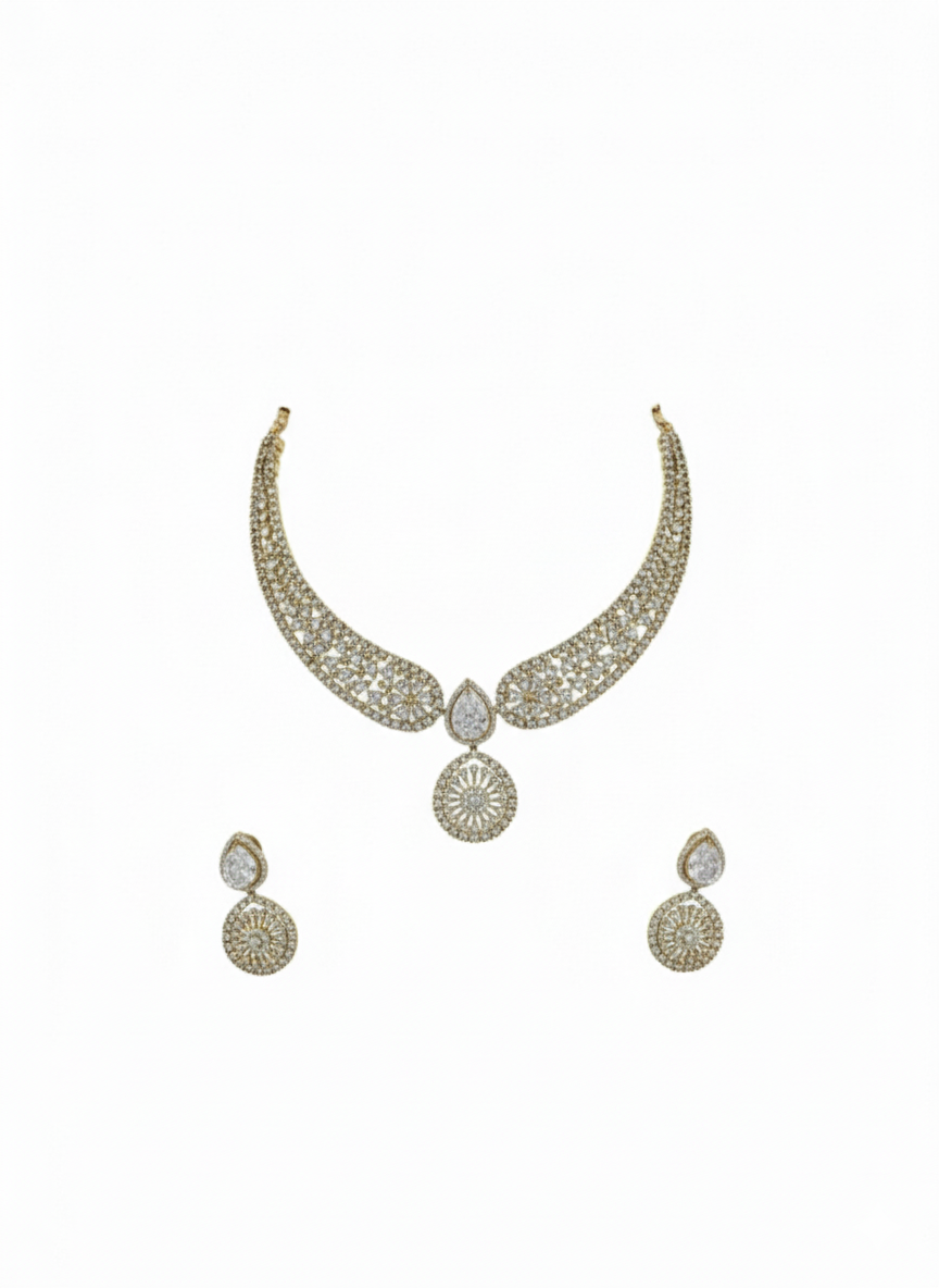 Regal Radiance Antique Necklace & Earring Set - Image 3