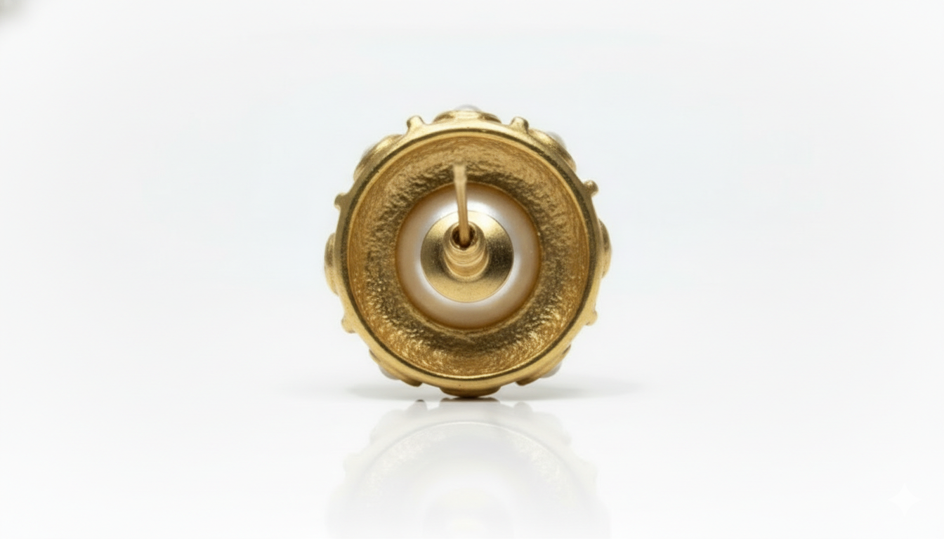 Imperial Halo Pearl Stud Earrings - Image 5