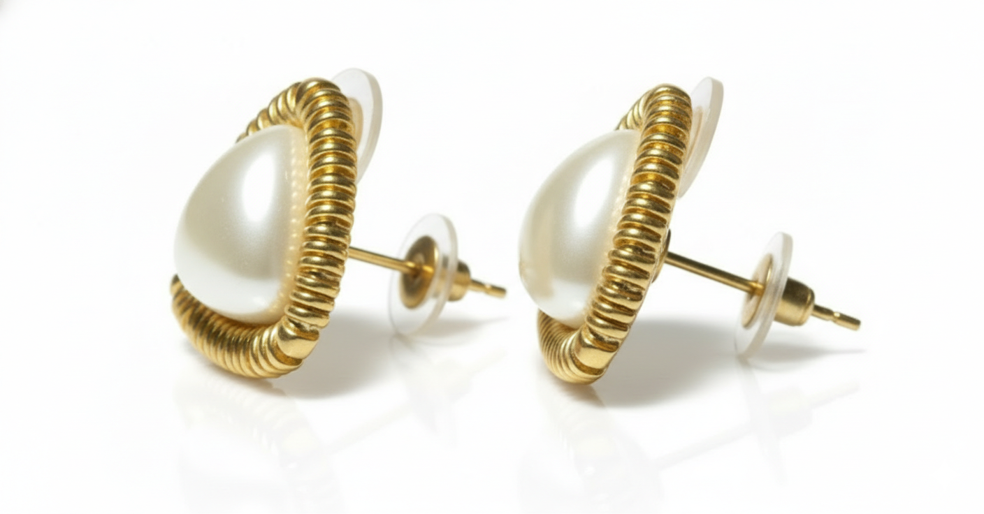 Solara Tri-Pearl Stud Earrings - Image 3