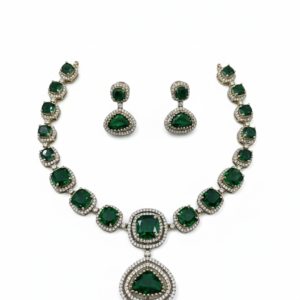 Emerald Halo Statement Necklace