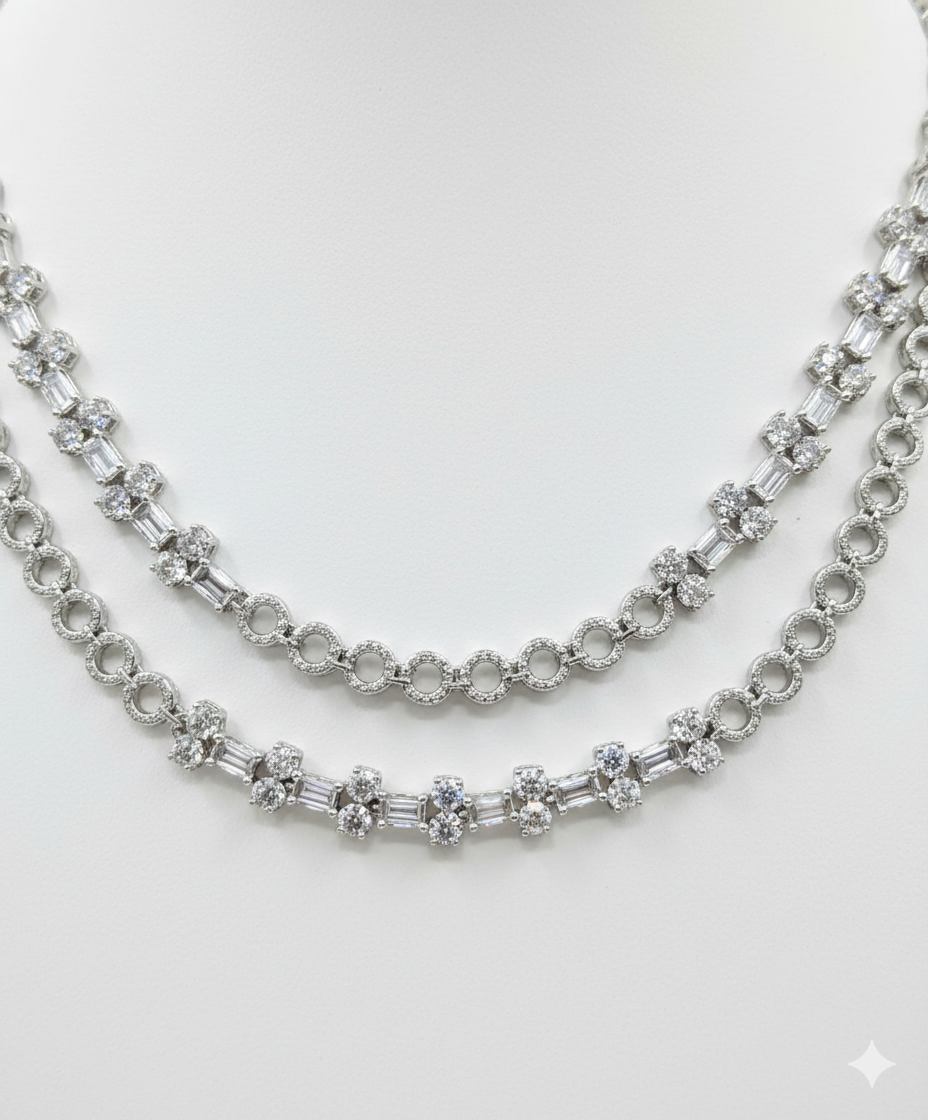 Luna Link Diamond Necklace & Earring Set - Image 4