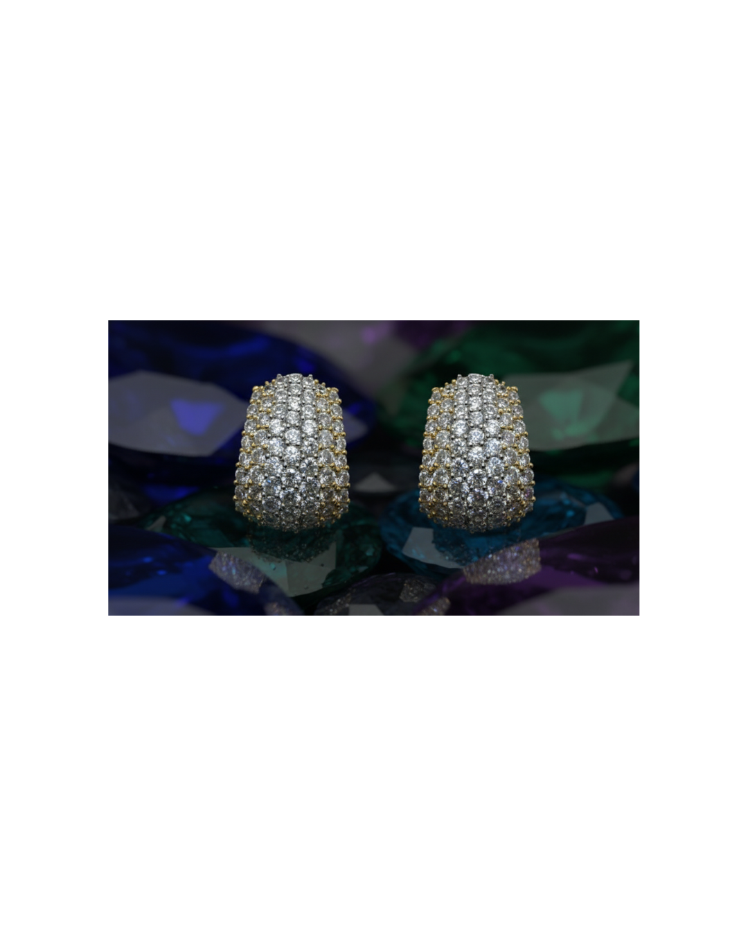 Diamond Pavé Huggie Hoop Earrings - Image 3