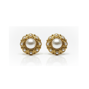 Imperial Halo Pearl Stud Earrings